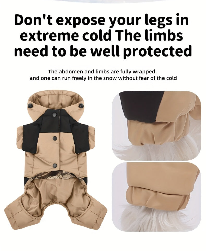 Manteau Chien Quatre Pattes à Capuche - Veste Hiver 2025 Coupe-Vent et Chaude
