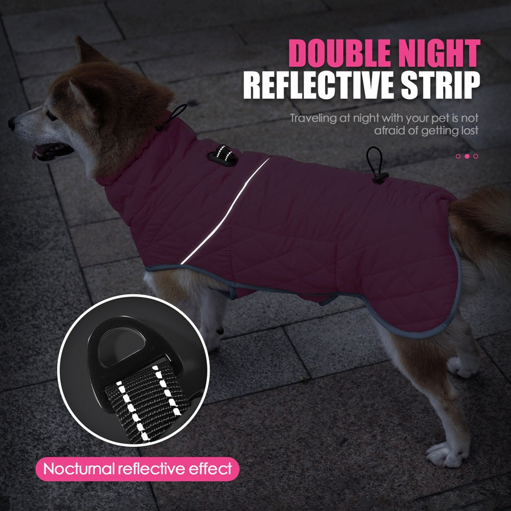 Manteau Hiver Chien Imperméable - Veste Chaude Coupe-Vent avec Corde de Traction