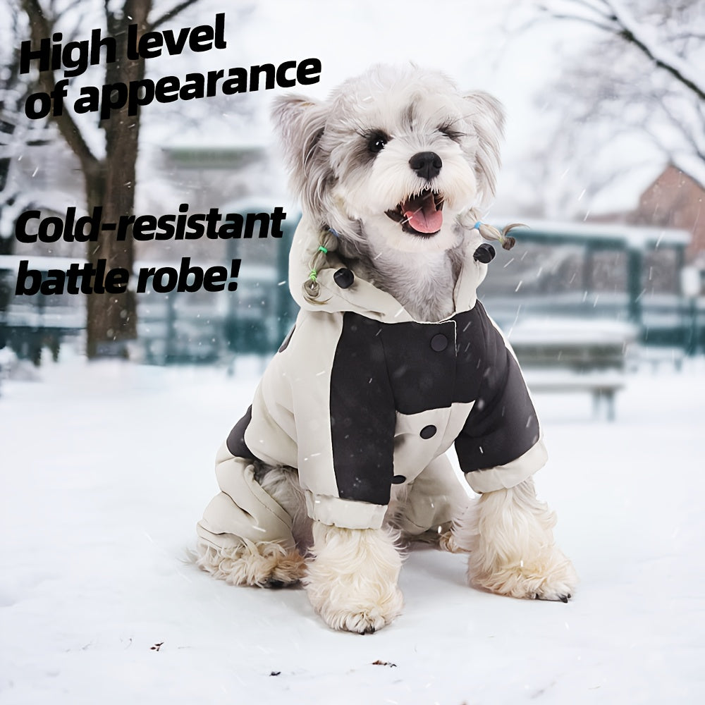 Manteau Chien Quatre Pattes à Capuche - Veste Hiver 2025 Coupe-Vent et Chaude