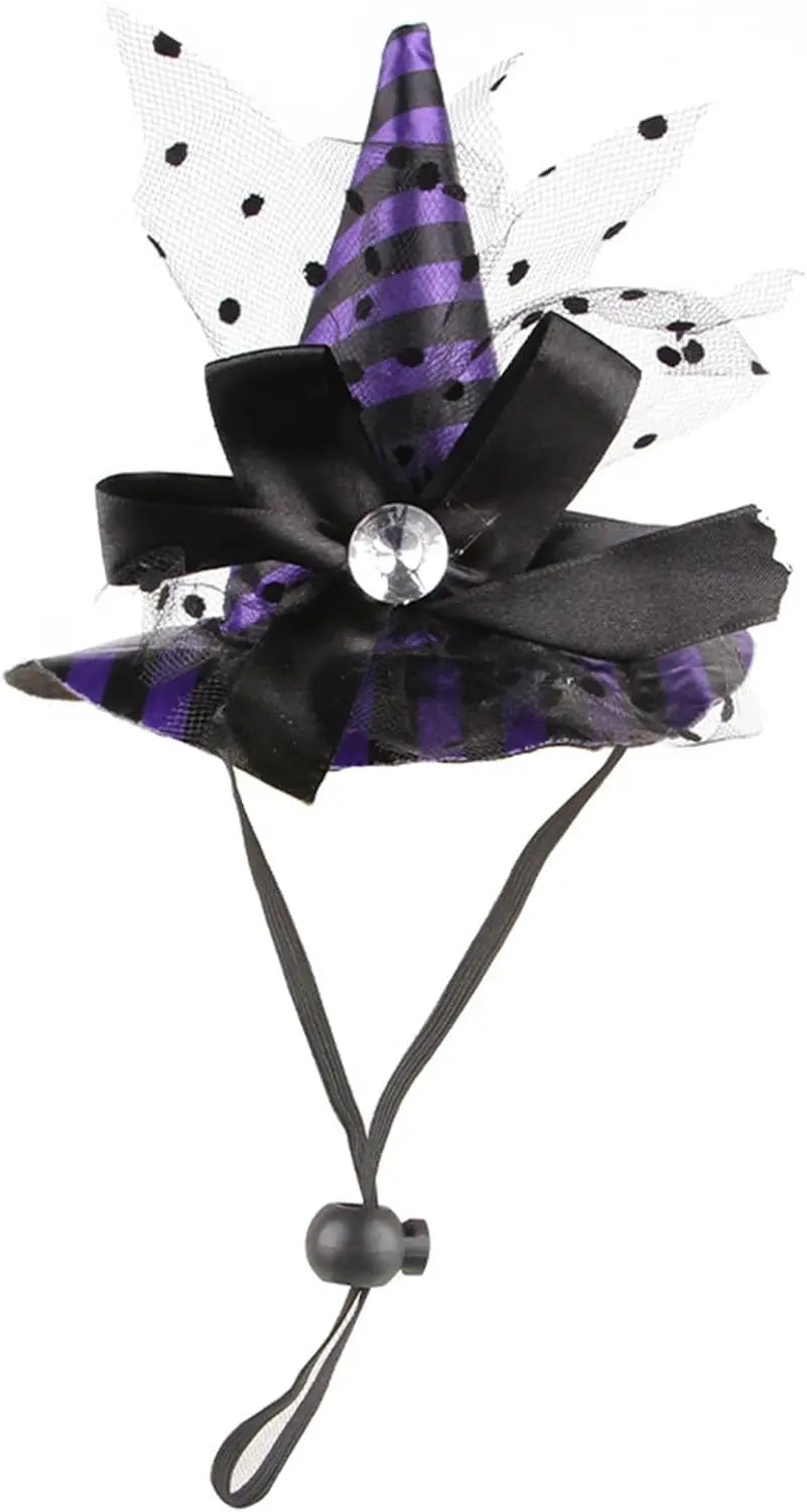 Chapeau Sorcière Halloween Chien Ajustable 3 Couleurs Léger